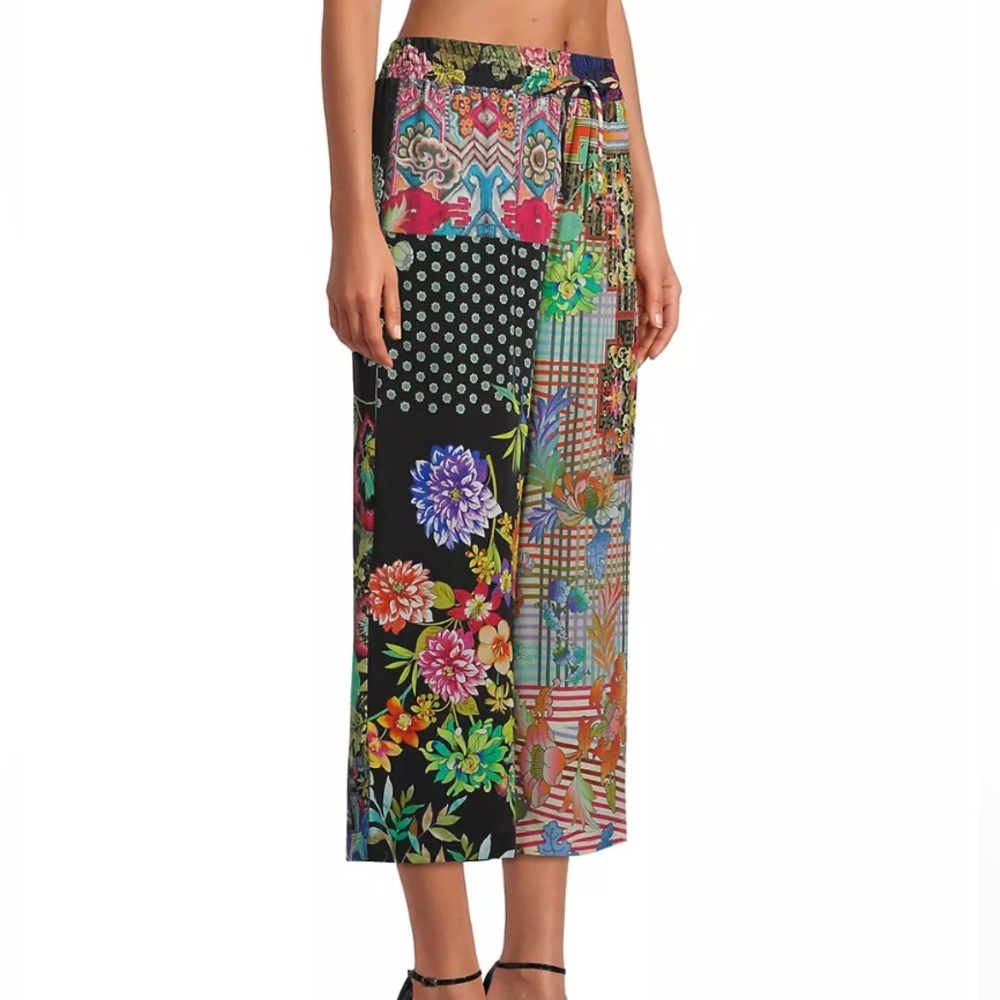 Johnny Was Jailyn Oversized 2-Piece Floral Silk Pajama Pants size small